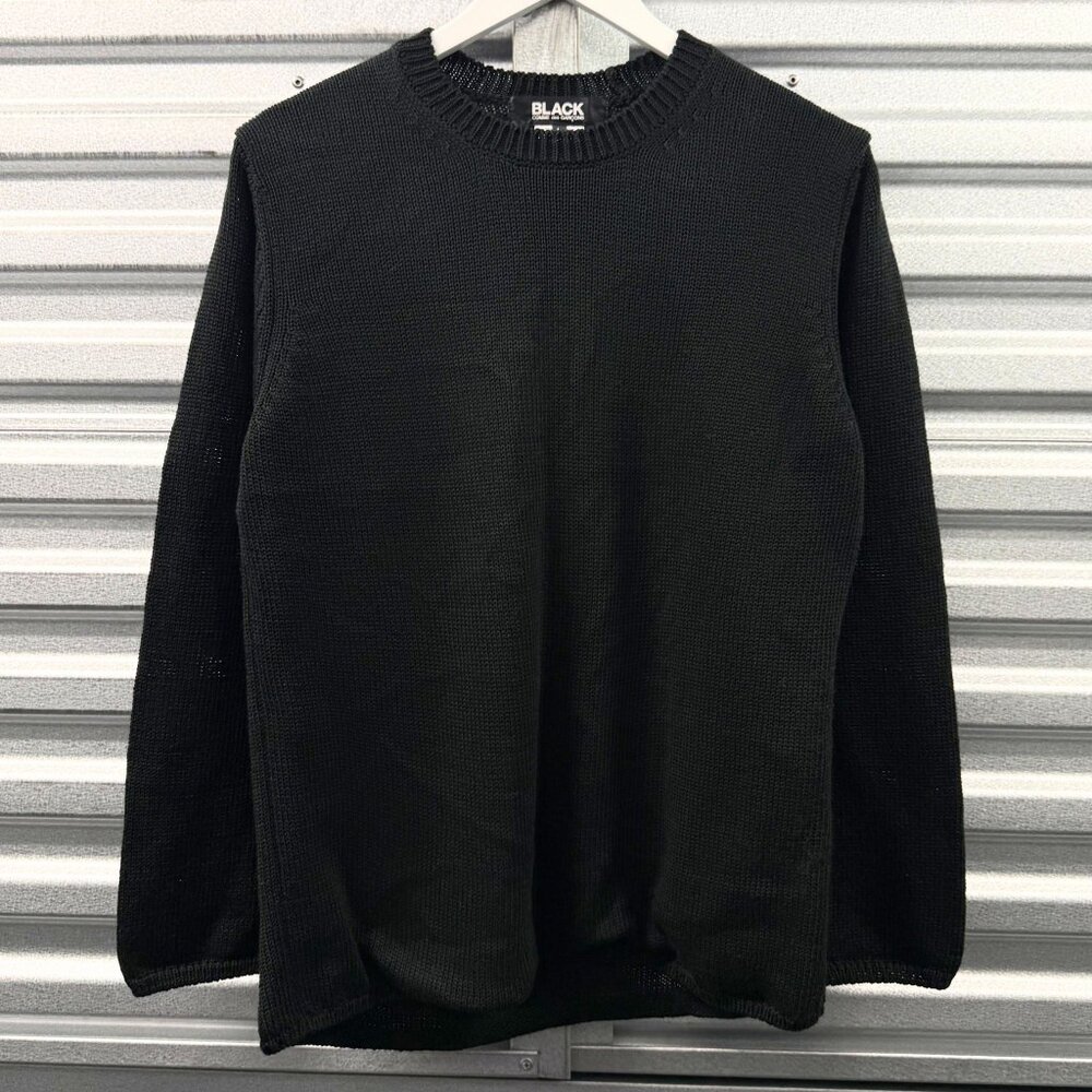 COMME DES GARCONS BLACK A/W 2021 black acrylic polka dot lining sweater